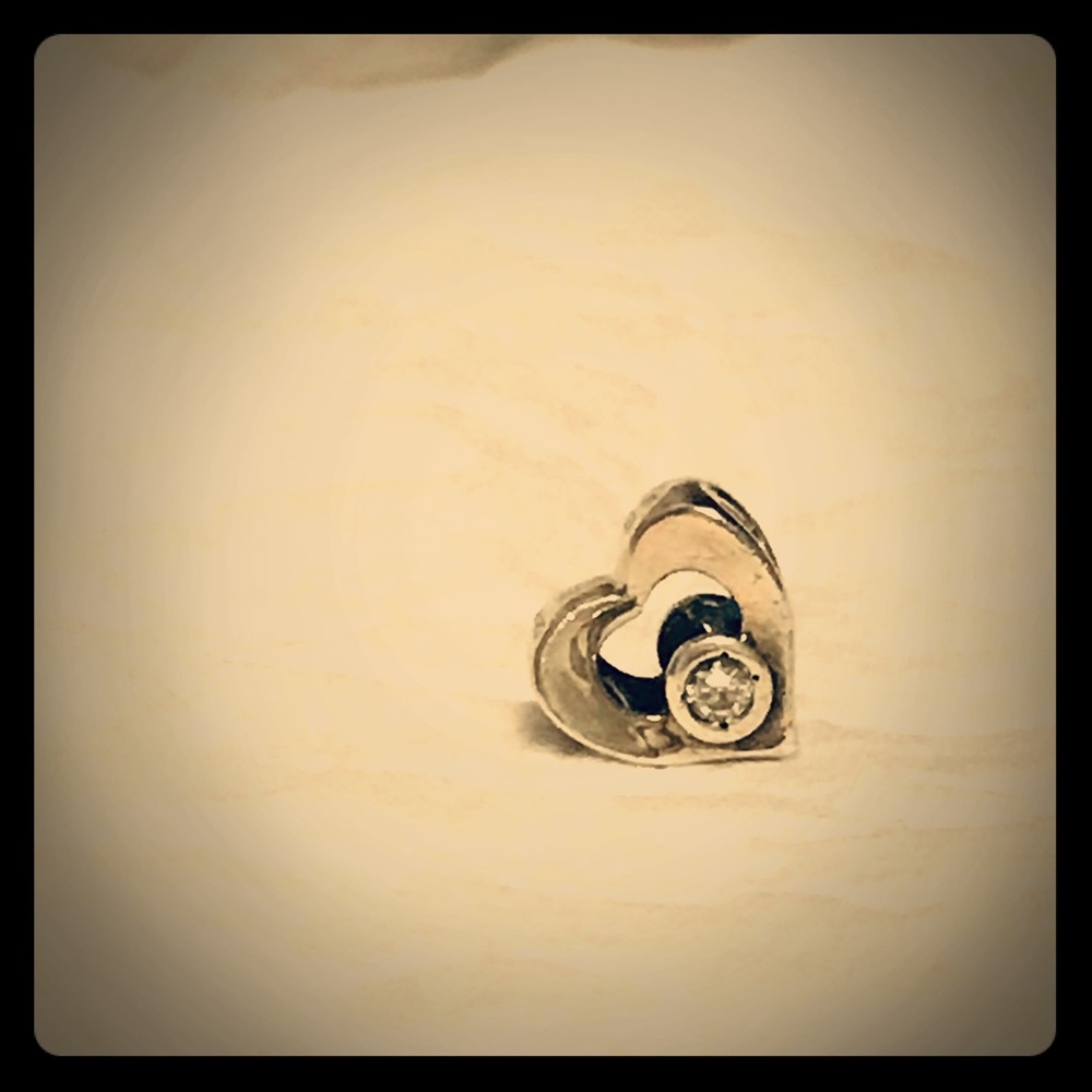 heart with a diamond jewel charm